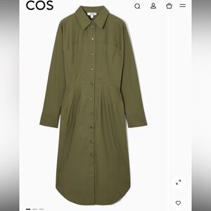 COS Khaki Green Button-Up Dress